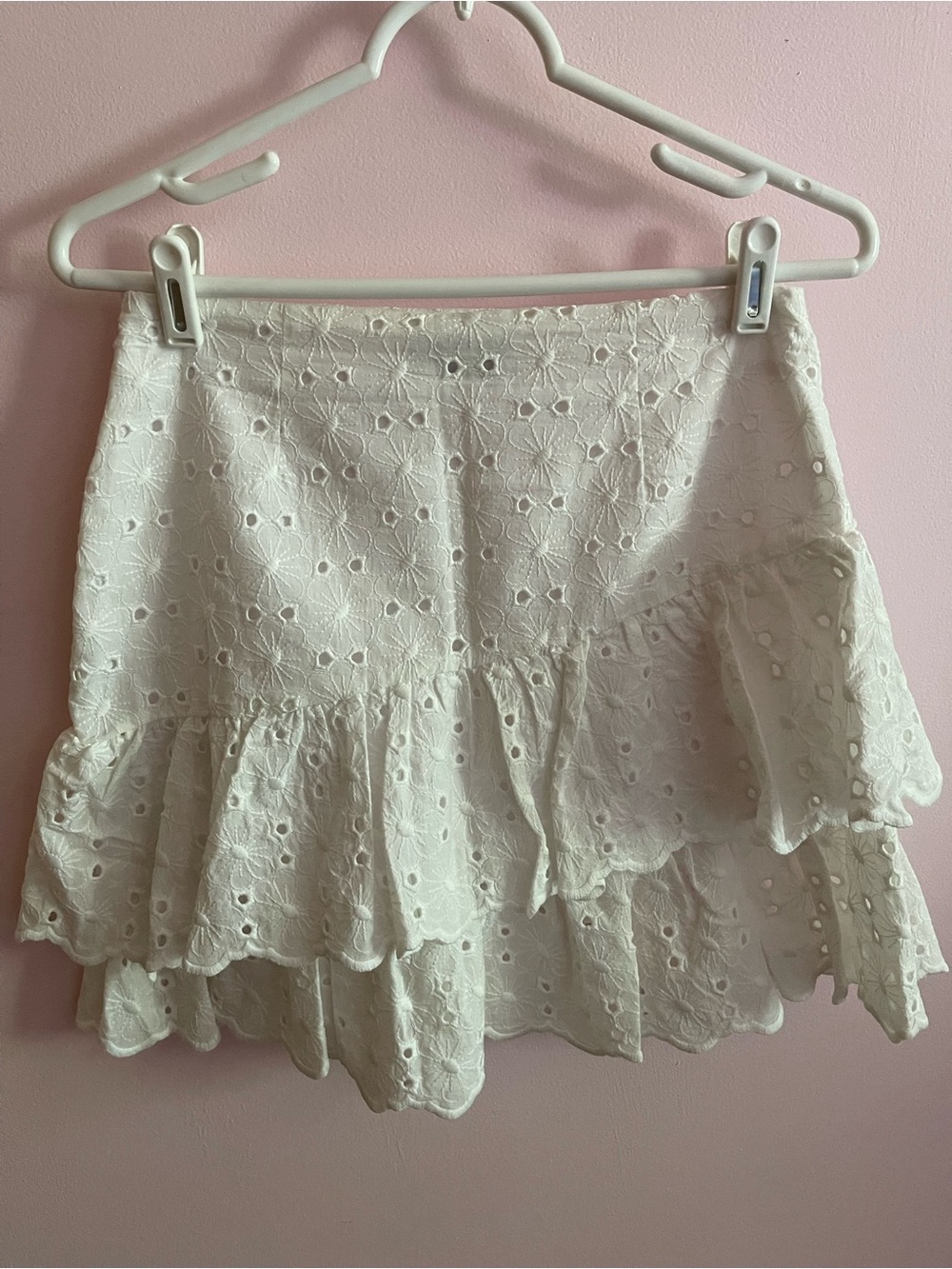 White Ruffle Mini Skirt - Picture 2 of 3